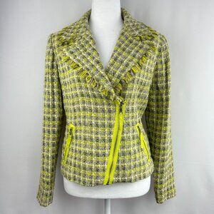 Forever 21 Classic Chic Tweed Jacket Yellow - Medium